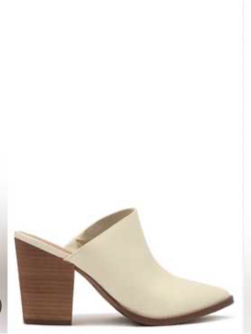 Abound Cream Leather Block-Heel Mules